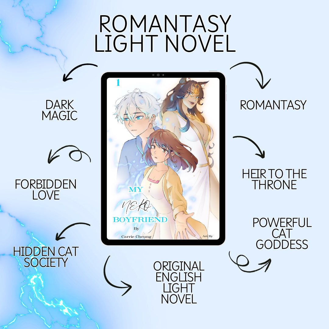 Lightnovelist90's tweet photo. My light novel My Neko Boyfriend is officially out and available on Amazon! 🎉🎉🎉

Link: https://t.co/SLZWltE2mE

Synopsis:  “When I needed a hand, I found your paw.”

16-year-old May-lee finds solace in a strange white cat that visits her dad’s convenience store. One night, she discovers it scratched and bruised, lying behind the dumpster. Before she can tend to its wounds, the cat shapeshifts into a human BOY!

A secretive cat society, governed by the powerful goddess Bastet, seeks to establish a world where humans are the pets. Sebastian, a cat who can transform into a boy and is the heir to the throne, unexpectedly falls in love with May-lee. But when she defies his warnings and delves too deep into his world, a harsh punishment awaits her—one that alters her existence in ways she never imagined.

Will May-lee ever find her way home, and will Sebastian summon the courage to stand up for his freedom, or will they both be lost to the forces that seek to control their fate?

My Neko Boyfriend is a dark romantasy light novel that weaves a tale of enchantment, danger, and the enduring power of love.

Paperback coming soon. 
E-book available now! 

#lightnovel #oeln #newbookrelease #AuthorLife #WritingCommunity #anime #romantasy #BookLaunch