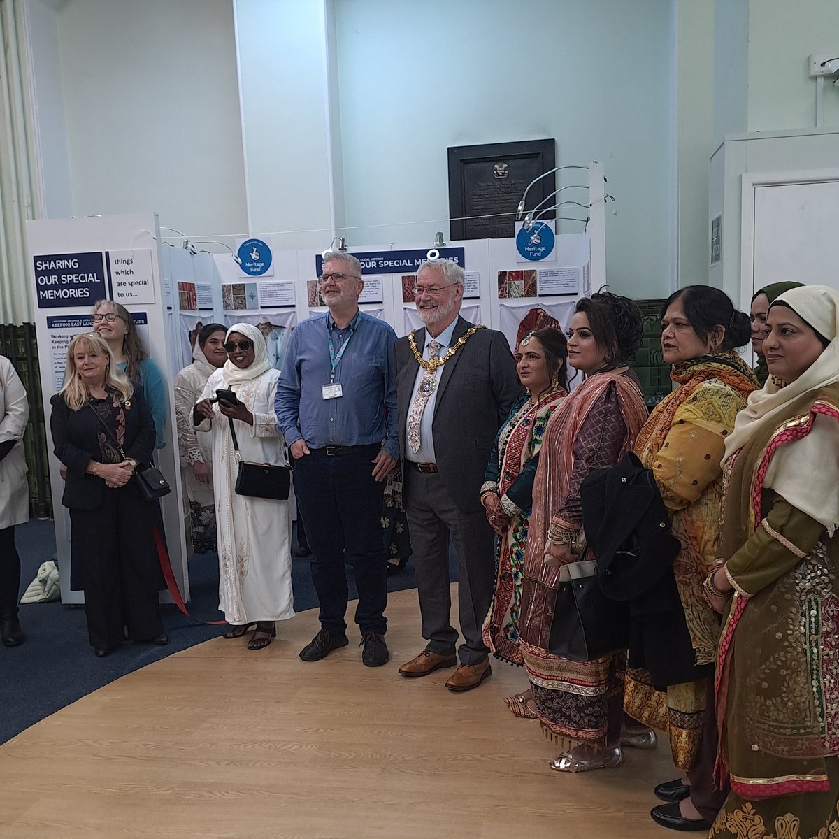 LancsArchives's tweet photo. Following a celebratory event with local charity Aawaz this morning, we are happy to announce a new exhibition at #AccringtonLibrary showing South Asian heritage women's dresses for special occasions, special items and their stories. Drop in soon!
#KeepingEastLancsInThePicture https://t.co/1MU4rfXF6R