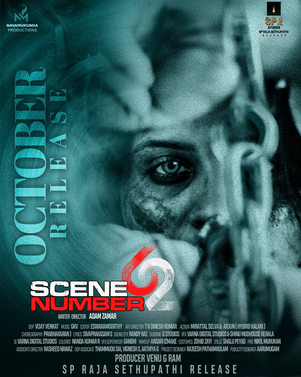 Sleep is an illusion. Reality is a thriller. Don't miss SCENE NUMBER 62 in theaters this October!

<a href="/onlynikil/">Nikil Murukan</a>  <a href="/AdamZamar/">Adam Zamar</a>  
@SPRsethupathi <a href="/spr_studios/">SPR STUDIOS</a>
<a href="/GKV_Music_Dir/">GKV MUSIC DIRECTOR</a>
<a href="/Vaithee072/">RJ Vaithee</a>
<a href="/Amaldevami/">Amaldev Ami</a> <a href="/EswarEditor/">eswar editor</a>

#SPRajaSethupathiRelease #NavamukundaProductios #SceneNumber62 #AdamZamar