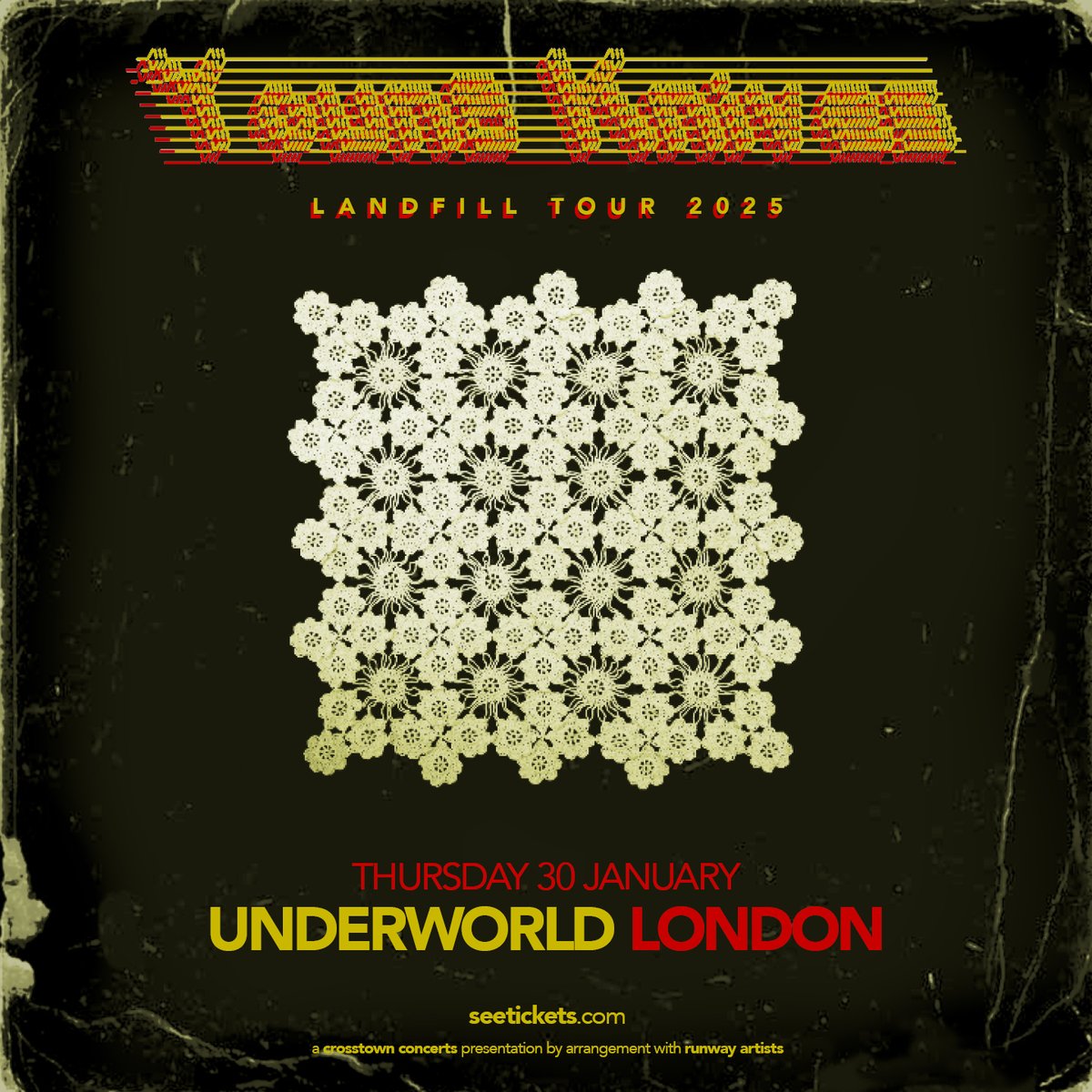 The Underworld (@theunderworld) on Twitter photo On Sale Friday 🔪 Experimental indie rockers and self-proclaimed 'dad band' @YoungKnives hit <a href="/TheUnderworld/">The Underworld</a> on Thursday 30th January, as part of their Landfill Tour 2025 👊
🎟️ link.dice.fm/Bcc8d0e7f91b
🎶 spoti.fi/3dIotnj
Presented by <a href="/Crosstown_Live/">Crosstown Concerts</a> On Sale Friday 🔪 Experimental indie rockers and self-proclaimed 'dad band' @YoungKnives hit <a href="/TheUnderworld/">The Underworld</a> on Thursday 30th January, as part of their Landfill Tour 2025 👊
🎟️ link.dice.fm/Bcc8d0e7f91b
🎶 spoti.fi/3dIotnj
Presented by <a href="/Crosstown_Live/">Crosstown Concerts</a>