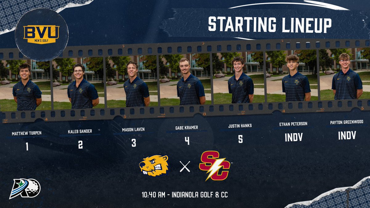 BVUGolf's tweet photo. The BVU Mens team is back in action today down at Indianola Golf &amp; CC, hosted by Simpson College!⛳️ Time to finish off the fall season regular tournament play in strong fashion! 🦫 
#golow #building https://t.co/HQqhbM4BPD