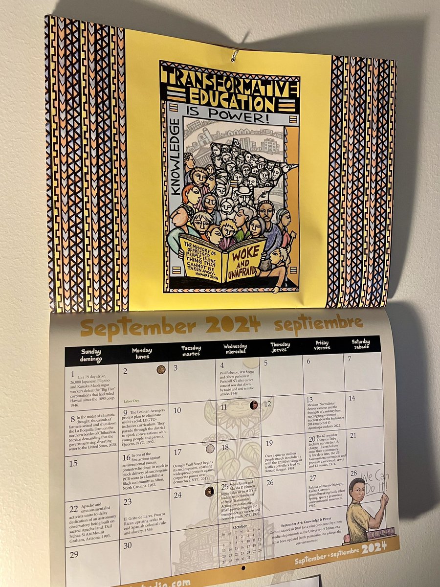 As I turned the calendar to October, I was reminded by the <a href="/rlmartstudio/">RLM Art Studio, find us on mas.to and bluesky</a> calendar of the importance all of us working in education have. Now more than ever.