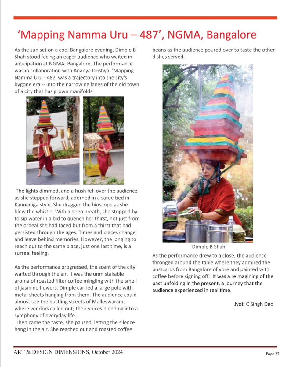 Dimple B Shah: An Article on Performance Art - Mapping Namma Uru ... dimplebshah.blogspot.com/2024/10/an-art…