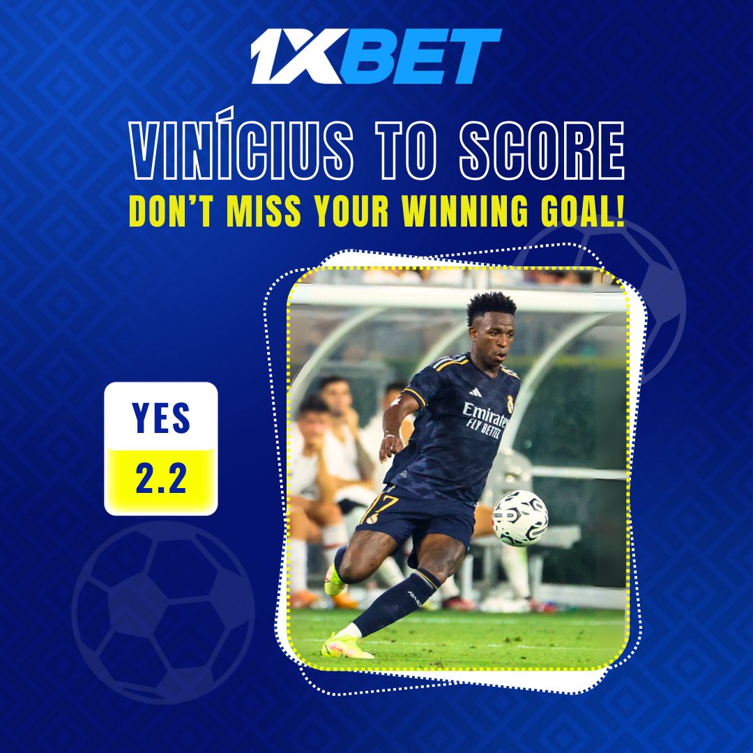 1xbet_lr's tweet photo. Lille vs Real Madrid – Bet on Vinícius Júnior to Score🔥

Vinícius Júnior is in top form, and with odds of 2.2, it’s a great chance to win big! His speed and lethal finishing make him a major threat in attack. 

Don’t miss out – bet now💥#1xBet #LilleReal #Vinícius #1xBetFootball https://t.co/pAfAlTi0Dl
