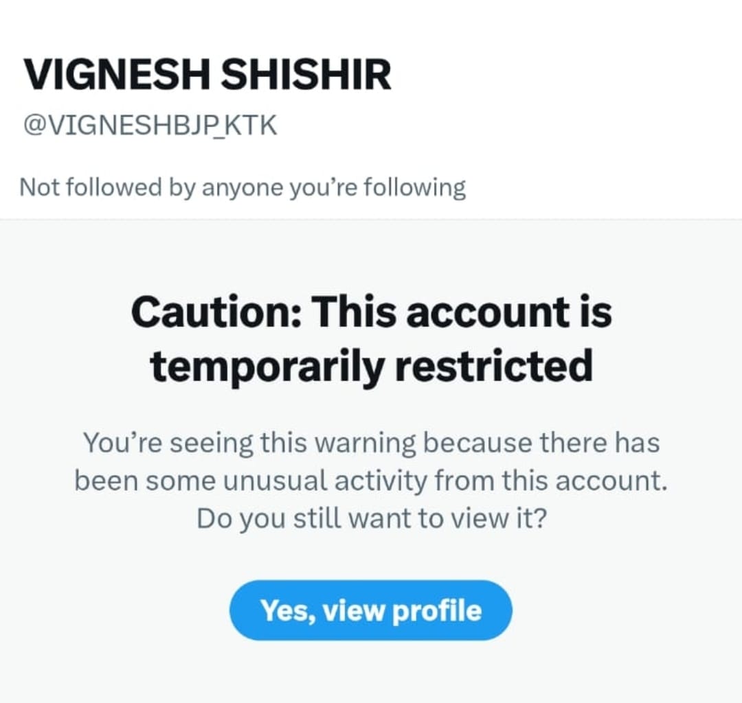 'X' has temporarily restricted account of Vignesh Shishir. Why? Because he filled PIL regarding foreign citizenship of #RaulVinci? This is a grand success of the IT team of Maino-Vinci cartel. They will keep suffocating everyone who dares challenging them.