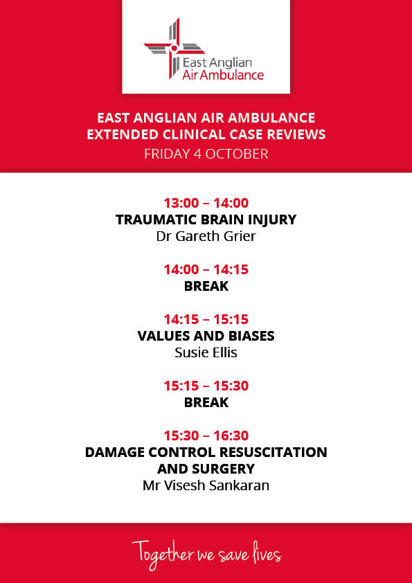 EAAA's next Extended Clinical Case Review is on 4 October! Open to all pre-hospital practitioners, students &amp; operational teams, the day will include presentations on a variety of HEMS related topics.

Sign up to join via Teams before 9am on Thursday ⬇️ pulse.ly/ds06bqqizb