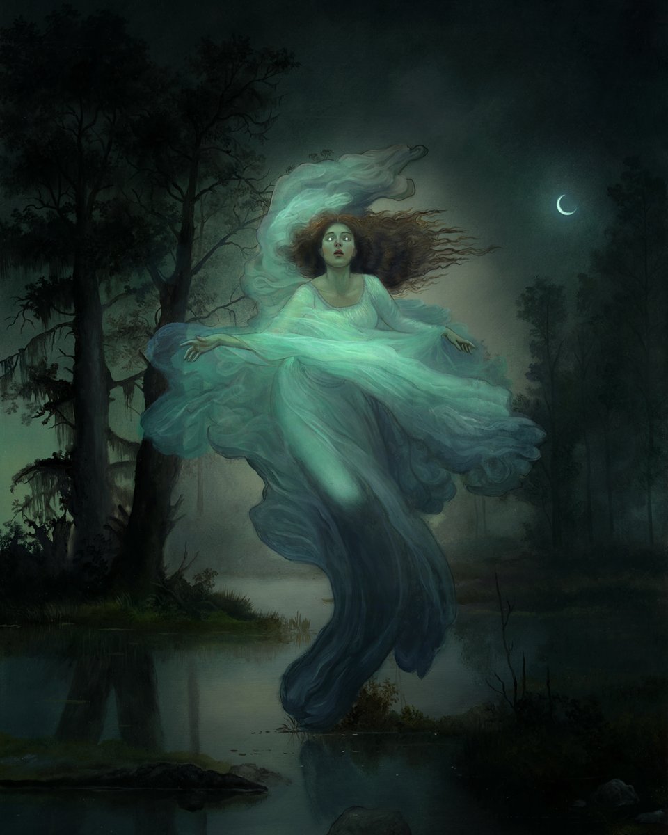 AnnieStegg's tweet photo. Happy October! It's that time of year for all things spooky, and I'm ready for it!
"The Banshee" 12x16 inches, oils on wooden panel
#irishfolklore https://t.co/KtGDUd1ZAG