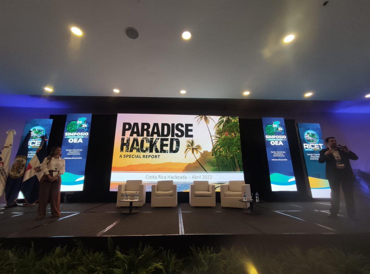 OEA_Cyber's tweet photo. @OEA_oficial @OEA_Seguridad @OEA_CICTE @StateCDP @CanadaFP @CNCSRD .@jorgemoraflores, experto en #Ciberseguridad y
Raquel Cantillo de @micittcr 🇨🇷 explican cómo el compartir información, la cooperación, la comunicación, la confianza y la #Ciberdiplomacia fue clave para recuperarse del ataque de #Ransonware en Costa Rica https://t.co/I7zKJPZKcK