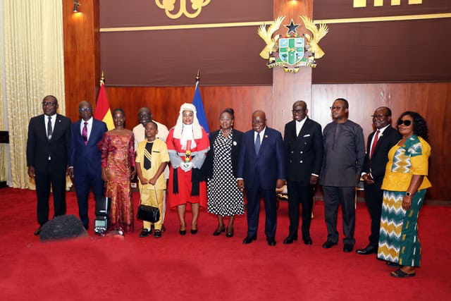 SamuelPipim1's tweet photo. On Mon, 30/9/2024, I was privileged to witness the swearing-in of Her Ladyship Justice Dorinda Smith Arthur as a High Court Judge in Ghana. J. Dorinda's long-overdue appointment is a triumph of integrity, excellence, &amp; dedication. Africa needs judges who cannot be bought or sold. https://t.co/TbWlD0EDEv