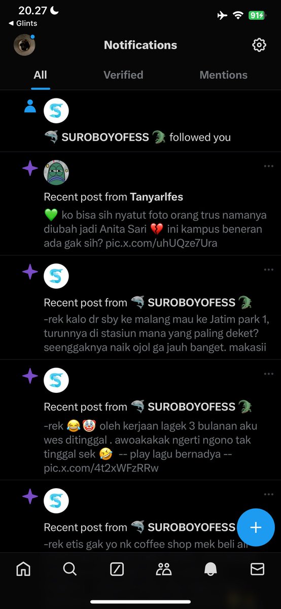 Thank youu admiinn udah di follback 🥳 <a href="/sbyfess/">🦈 SUROBOYOFESS 🐊</a>