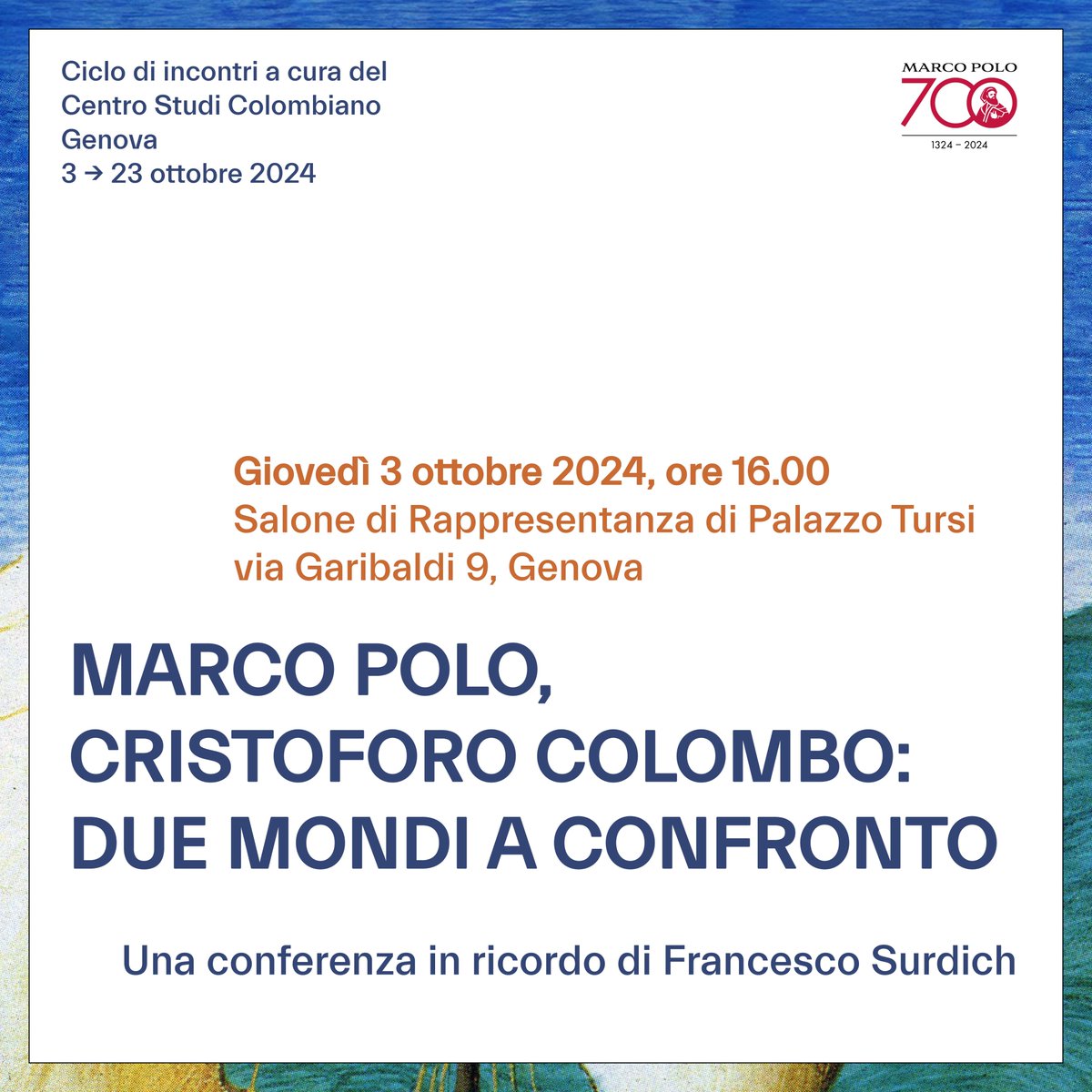 CasaAmerica1's tweet photo. 👉 Programma https://t.co/rLbhtQIKMB
#MarcoPolo700 @CaFoscari @UniGenova @GenovaMore  @GenovaEventi https://t.co/CGbhgS0w2C