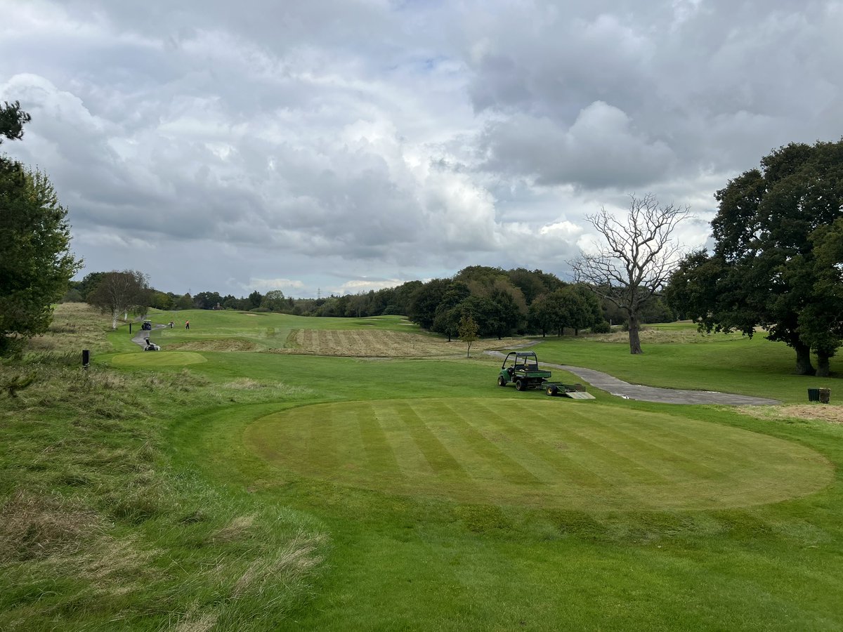 Due to a heavy down pour this week, hand mowers were out on the tees. Definitely one of my favourite jobs to do out on the course