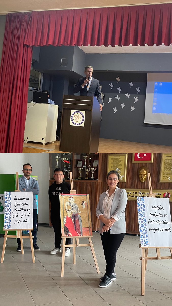Eyupsultanmtal's tweet photo. Ahilik kültürünü yaşatmayı hedef edinmiş meslek lisesi öğrencilerinin hazırladıkları Ahilik kültürü Anma programı öğrenci, öğretmen, Şube müdürlerimiz,  okul müdürlerimiz ve Milli Eğitim Müdürümüz Sn Sadık Aslanın katılımıyla gerçekleşti. Emeği geçen herkese teşekkür ederiz. https://t.co/cpbykJNvzI