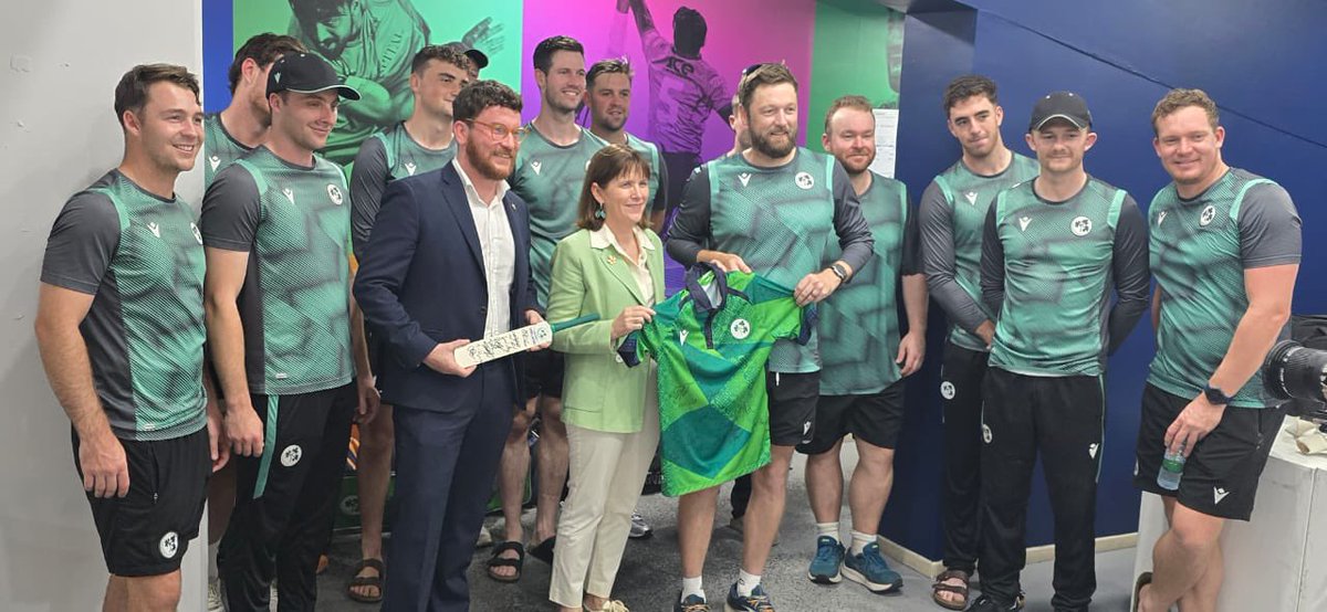 Alison Milton, Ambassador of Ireland (@ieambuae) on Twitter photo I was so delighted to meet the Irish☘️ team yesterday. What a bunch of committed and talented players, batting for Ireland and winning!!!! Best of luck in your game against 🇿🇦 just now. All at <a href="/IrelandEmbUAE/">Irish Embassy UAE</a> are rooting for you. And it’s looking good!! Follow on: <a href="/cricketireland/">Cricket Ireland</a> I was so delighted to meet the Irish☘️ team yesterday. What a bunch of committed and talented players, batting for Ireland and winning!!!! Best of luck in your game against 🇿🇦 just now. All at <a href="/IrelandEmbUAE/">Irish Embassy UAE</a> are rooting for you. And it’s looking good!! Follow on: <a href="/cricketireland/">Cricket Ireland</a>