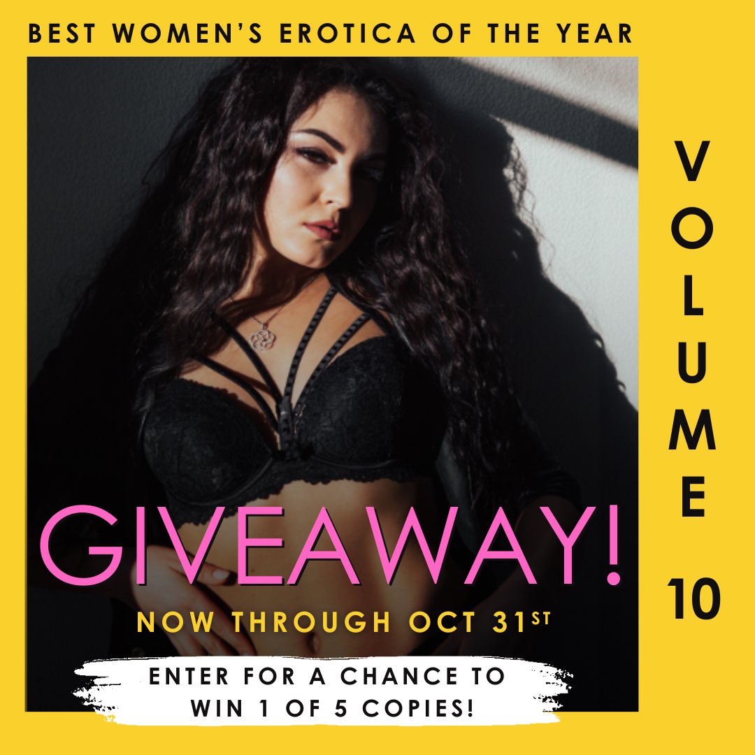 **GIVEAWAY ALERT** Enter to win Best Women’s Erotica of the Year, 10 <a href="/goodreads/">Goodreads</a> (U.S.): goodreads.com/giveaway/show/… Editor
<a href="/raquelita/">@rachelkramerbussel on Threads and Bluesky</a> and stories by <a href="/katrinajax/">Katrina Jackson is mostly updates.</a> <a href="/jaynecolridgewr/">JayneColridgeWrites</a> <a href="/Kit_Nowell/">KitNowell</a> <a href="/rebeccahchase/">Rebecca Chase - Start Your Engines out now</a> <a href="/melwritesspice/">Melanie Anton is writing spice</a> <a href="/GarnellWrites/">Garnell Wallace</a> <a href="/ladygarden69/">Anna Sansom</a> <a href="/bibrary/">S.B. @ Beauty in Ruins 🇨🇦📖🏳️‍🌈</a> <a href="/GracieCMcKeever/">Gracie C. McKeever</a> &amp; more!
