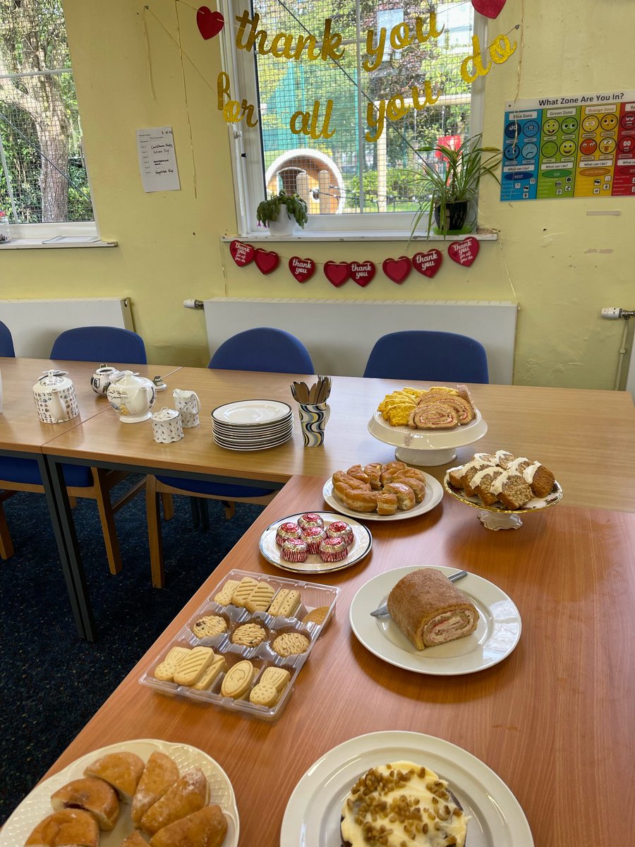 Celebrating our Teaching Assistants’ Day <a href="/Crowcroft_Park/">CPPS</a> with tea and cakes 🎉 What a great way to end our week. Thank you to everyone for working very hard 🎉🎉