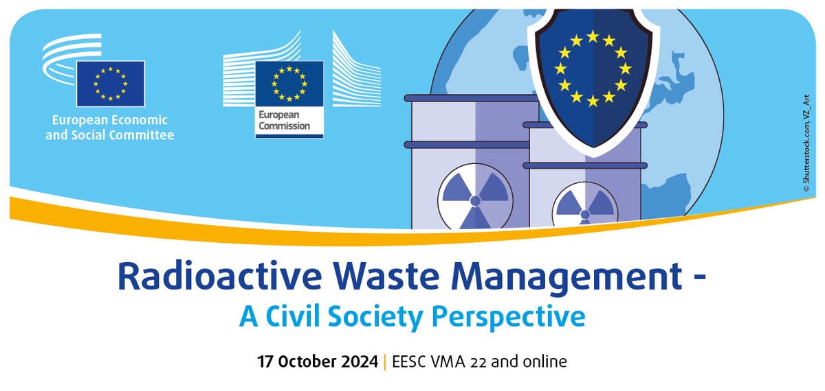 EESC_TEN's tweet photo. Coming up on 17 October 2024! @EESC_TEN-@EU_Commission(RTD) joint Conference on #RadioactiveWasteManagement: A #CivilSociety perspective!
✍️ Don’t forget to register as soon as possible
👉https://t.co/baTSD8b4T7 https://t.co/7kbTeliYVT