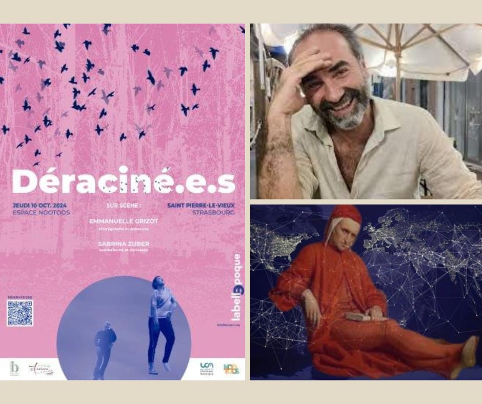 IICStrasburgo's tweet photo. Rendez-vous !
> 8/10/24 à 17h-MISHA : rencontre avec l’écrivain Alberto Prunetti
> 10/10/2024 à 20h-espace Nootoos : spectacle  DERACINE.E.S  avec E. Grizot &amp; S. Zuber
> les 10-11/10/24-Université Lorraine : colloque LA MONDIALISATION DE DANTE II
Infos : https://t.co/2MyWLdlU33 https://t.co/8LNQeZ0gi2
