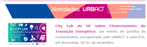 URBACT_PT's tweet photo. A newsletter #20|2024 do Fórum das Cidades já se encontra disponível com destaque para o EU City Lab sobre Financiamento da Transição Energética, evento @URBACT e @EUI_Initiative.
👉 https://t.co/2gH6LZU7Vw https://t.co/yP6d1gzD7Y