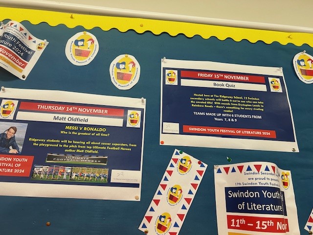 RIDGEWAY SCHOOL LRC (@ridgewayread) on Twitter photo X says What's happening? <a href="/SwindonYFL/">SwindonYFL</a> that's what's happening. And soon. <a href="/SchoolRidgeway/">Ridgeway School</a> will be welcoming Paul Dowswell <a href="/footieheroesbks/">Matt Oldfield</a> <a href="/ashdpoet/">Ash Dickinson</a> and at The Wyvern Theatre <a href="/julianaurelius/">Julian Sedgwick</a> Chie Kutsuwada X says What's happening? <a href="/SwindonYFL/">SwindonYFL</a> that's what's happening. And soon. <a href="/SchoolRidgeway/">Ridgeway School</a> will be welcoming Paul Dowswell <a href="/footieheroesbks/">Matt Oldfield</a> <a href="/ashdpoet/">Ash Dickinson</a> and at The Wyvern Theatre <a href="/julianaurelius/">Julian Sedgwick</a> Chie Kutsuwada