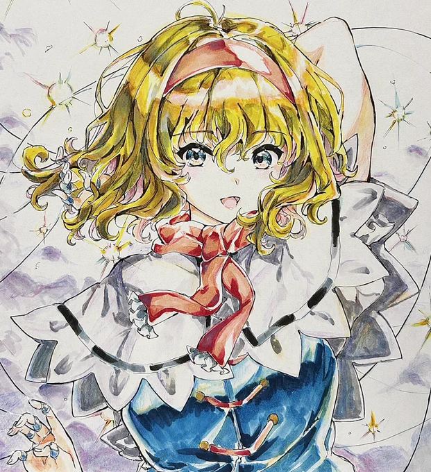 以前色紙に描いたアリス #東方Project 