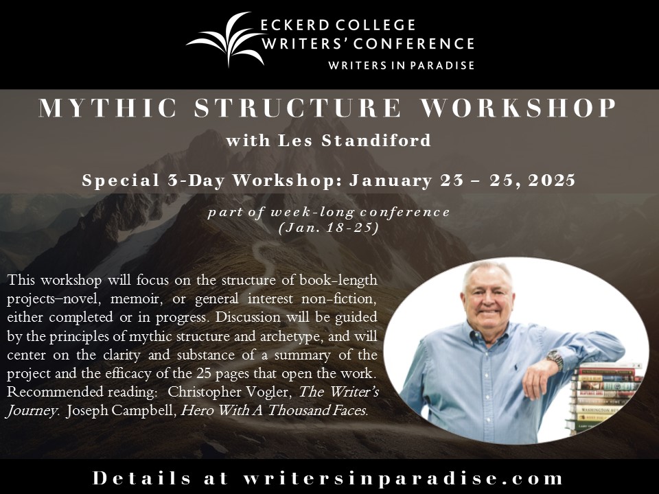 Writers in Paradise (@ecwip) on Twitter photo If you want to keep them at the edge of their readerly seats, you'll benefit from understanding the hero's journey. Study with <a href="/LesStandiford/">Les Standiford</a> at #writersinparadise2025 & you'll learn how to structure your story to keep the pages turning. Apply now! <a href="/eckerdcollege/">Eckerd College</a> <a href="/FIU_MFA/">FIU MFA</a> If you want to keep them at the edge of their readerly seats, you'll benefit from understanding the hero's journey. Study with <a href="/LesStandiford/">Les Standiford</a> at #writersinparadise2025 & you'll learn how to structure your story to keep the pages turning. Apply now! <a href="/eckerdcollege/">Eckerd College</a> <a href="/FIU_MFA/">FIU MFA</a>