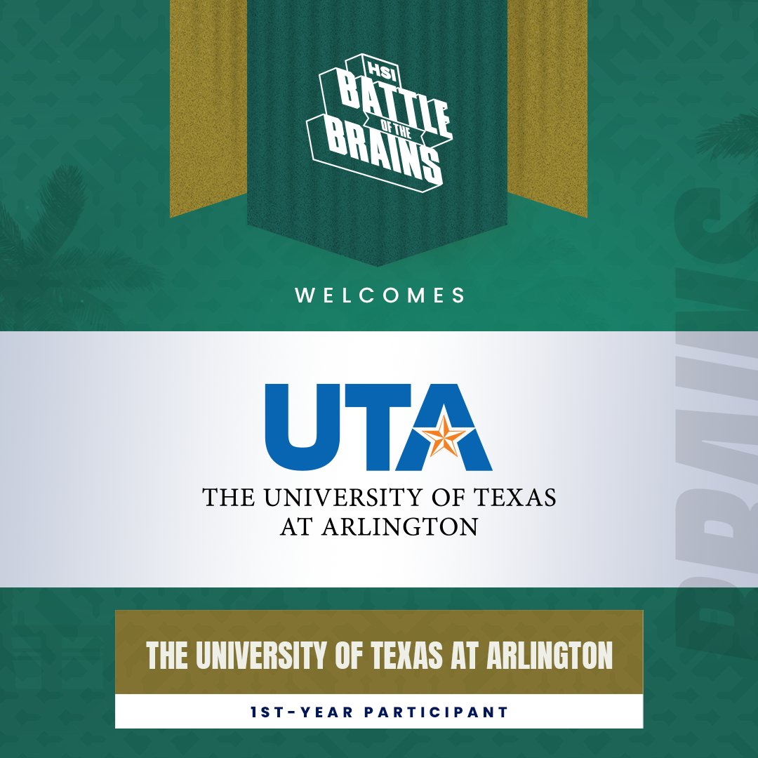 HSI Battle of the Brains (@hsibotbrains) on Twitter photo The University of Texas at Arlington (<a href="/UTArlington/">The University of Texas at Arlington</a>), the #1 public university in North Texas, is joining us for the HSI Battle of the Brains for the first time! Welcome! #NuestroTiempo #HSIBotBrains #HispanicHeritageMonth The University of Texas at Arlington (<a href="/UTArlington/">The University of Texas at Arlington</a>), the #1 public university in North Texas, is joining us for the HSI Battle of the Brains for the first time! Welcome! #NuestroTiempo #HSIBotBrains #HispanicHeritageMonth