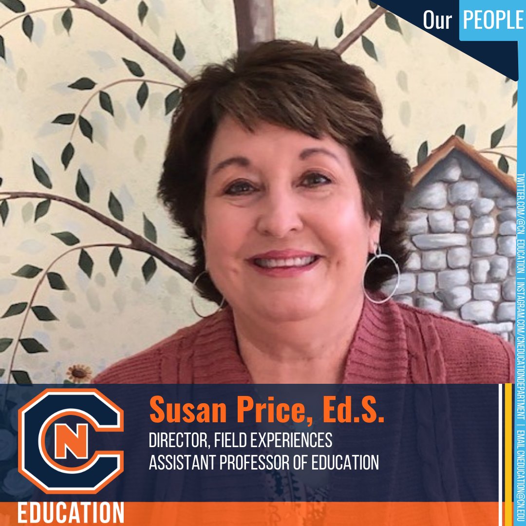 In the series, Our People, we recognize Mrs. Susan Price, Director of Field Experiences &amp; Asst Professor of Education. Mrs. Price earned an Education Specialist from @lmu_edu, Reading Specialist credentials &amp; MAT from <a href="/carson_newman_u/">Carson-Newman University</a> , &amp; Bachelor of Science from <a href="/etsu/">ETSU</a>.
