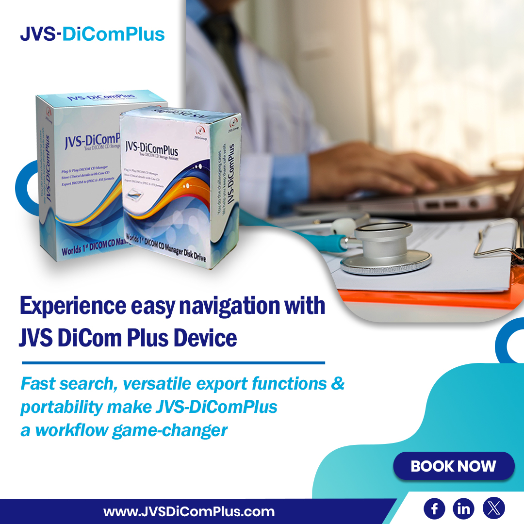 JvsGroup's tweet image. Navigate effortlessly with JVS-DiComPlus&apos;s expandable DICOM drive. Its fast search, versatile exports, and portability make it a workflow game-changer.    
  
🔗 Learn more: jvsdicomplus.com 

#DICOMSolutions #EfficientDataManagement #RadiologyTools #DataHandling