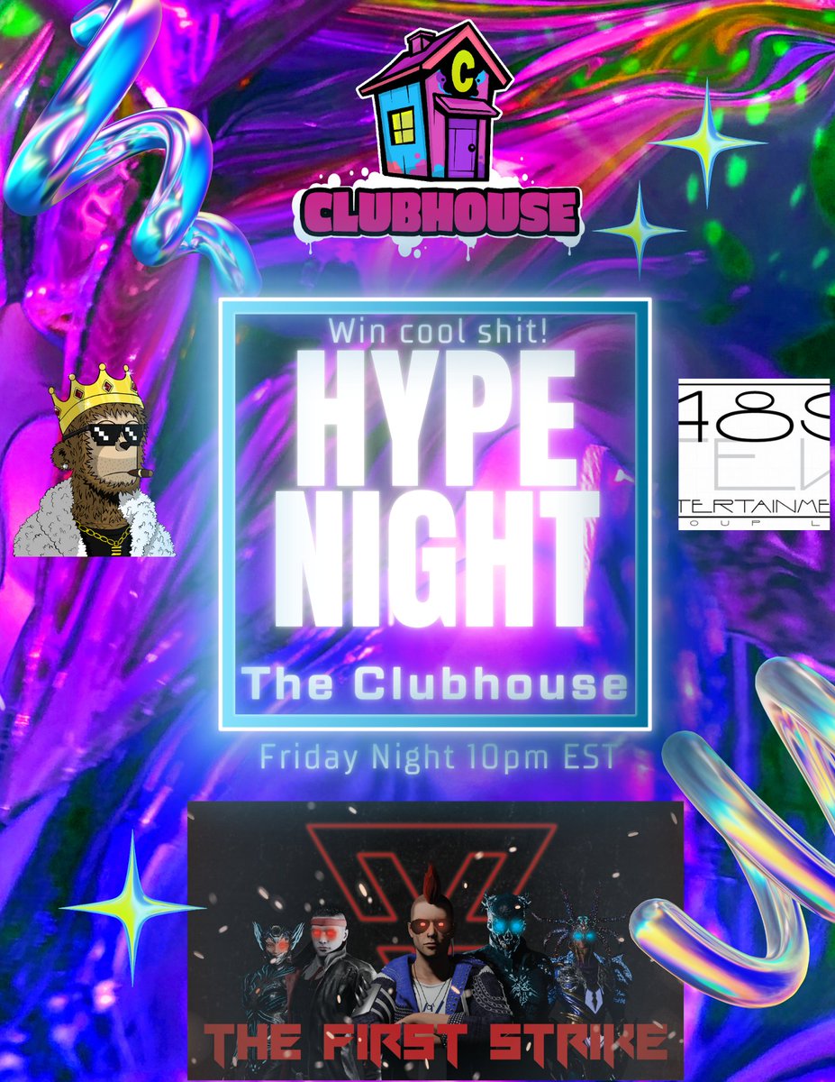 HYPE NIGHT IS BACK!! Lots to giveaway!!!!

This Friday at 10pm Eastern! 

Please welcome <a href="/FENpromos/">489 Entertainment</a> to the stream as we start to build our public facing team to bring regular community events and content across all web3!

We'll be showing @EgoVersusTFS new FPS game some love