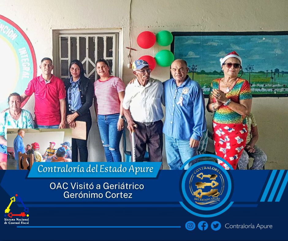 CEApure's tweet photo. Siguiendo lineamientos del Máximo Órgano de Control Fiscal Dr. Jhosnel Peraza Machado Contralor General de la República Bolivariana de Venezuela (E) y de la Contralora del Estado Apure Ing. Marianllel Segovia, la OAC realizó visita exploratoria al geriátrico Gerónimo Cortez.#CGR https://t.co/EgIwBltVUn