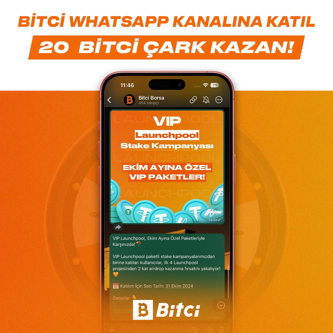 Bitci WhatsApp kanalına katılan 20 kişi, 20 adet Bitci Çark çevirme hakkı kazanıyor!

Yapmanız gerekenler:

🔸 Bu gönderiyi yeniden gönder
🔸 Bitci Whatsapp kanalına katıl ve kanaldaki son paylaşımın görüntüsünü yorum olarak ekle

Kanala katılmak için 👇

bit.ly/BitciWhatsappC…