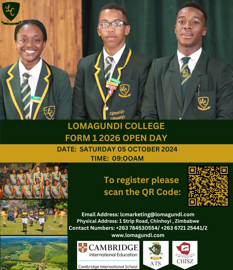LomagundiColleg's tweet photo. A few days to go before our Open Day on Saturday, the 5th of October, 2024. We are looking forward to hosting you. #Tabatana #lomagundicollege #gundi #generosity #unity #tenacity #honour #innovation #excellence #topschools #topschoolsinzim https://t.co/RFkXoRVfpM