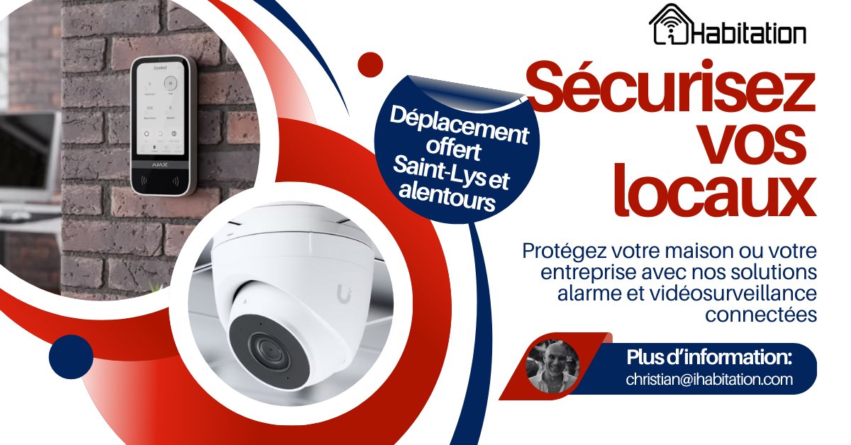 Contactez-nous pour sécuriser votre habitation ou vos locaux professionnels à Saint-lys et alentours.
Nous vous proposons les services suivants:
- Alarme connectée
- Vidéosurveillance
- Détection fumée, CO, chaleur