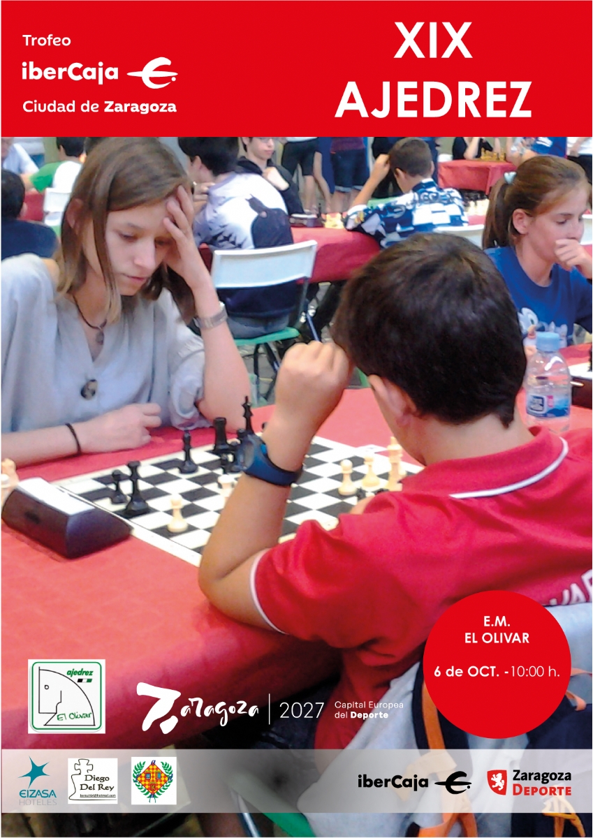 ✍️PREVIA | Con un inmejorable cartel de 24 jugadores internacionales, llega a las instalaciones de #ElOlivar la XIX edición del Trofeo <a href="/ibercaja/">Ibercaja</a> "Ciudad de Zaragoza" de ajedrez ♟️que se celebrará el domingo 6 de octubre.

ℹ️ elolivar.com/index.php?acti…