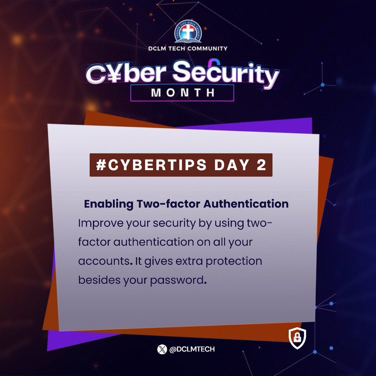What is Two-Factor Authentication (2FA)? 🔒 
Two-factor authentication (2FA) adds an extra layer of security to your accounts by requiring not just a password but also another form of verification...

#StaySafeOnline #CybersecurityAwarenessMonth