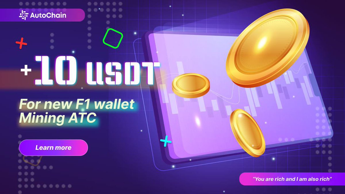 Announcement from Autochain📣

To welcome the upcoming Game event. Starting October 3, 2024 until further notice 🚀

We will reward 10 USDT to users with new F1 wallets that mine ATC💰

Payout time is the next day according to UTC time⌚️

This bonus will be paid in the equivalent