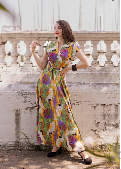 Seaside Gown - Tropical Cranes