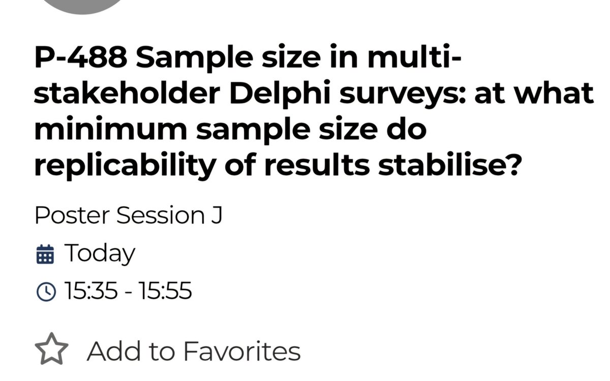 Poster up, number 488. Come view and chat about minimum and ideal sample size in multistakeholder Delphi surveys @ictmc2024 #ICTMC2024