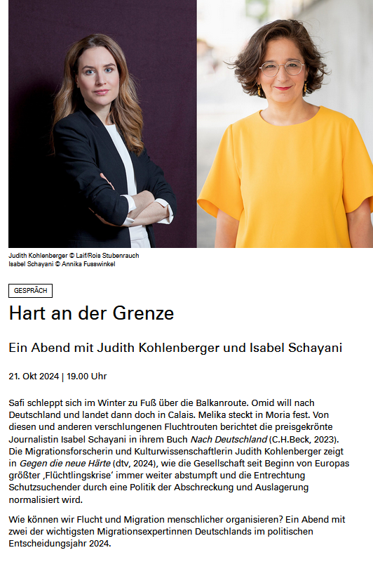 Judith Kohlenberger (@j_kohlenberger) on Twitter photo Freue mich sehr auf diesen Abend mit <a href="/isabelschayani/">Isabel Schayani</a> im <a href="/LithausMUC/">LiteraturhausMünchen</a>. 21. Oktober ab 19:00 Uhr.
Tickets: nsdoku.de/programm/aktue… <a href="/dtv_verlag/">dtv Verlag</a> Freue mich sehr auf diesen Abend mit <a href="/isabelschayani/">Isabel Schayani</a> im <a href="/LithausMUC/">LiteraturhausMünchen</a>. 21. Oktober ab 19:00 Uhr.
Tickets: nsdoku.de/programm/aktue… <a href="/dtv_verlag/">dtv Verlag</a>