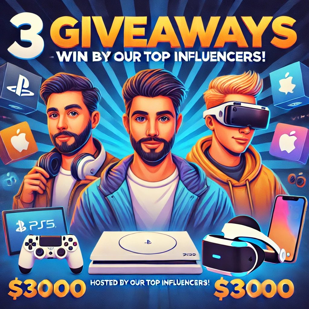 🚨 3 Incredible Giveaways! 🚨

We’ve partnered with amazing influencers who are each running a giveaway for a chance to win $1000 and enter our LotoStake Lottery with incredible prizes like a PlayStation 5, iPhone 16, and Apple VR Glasses! 🎁💸

You can participate in all three
