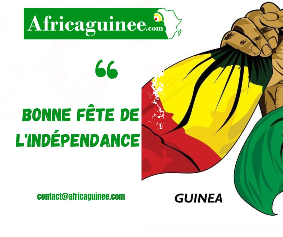 Africaguinee's tweet image. 🇬🇳 Bonne fête de l'indépendance, Guinée !
#AFRICAGUINEE.COM
#IndépendanceGuinée #2Octobre #Guinée #AFRICAGUINEE #Unité #Progrès #66Ans #FêteNationale