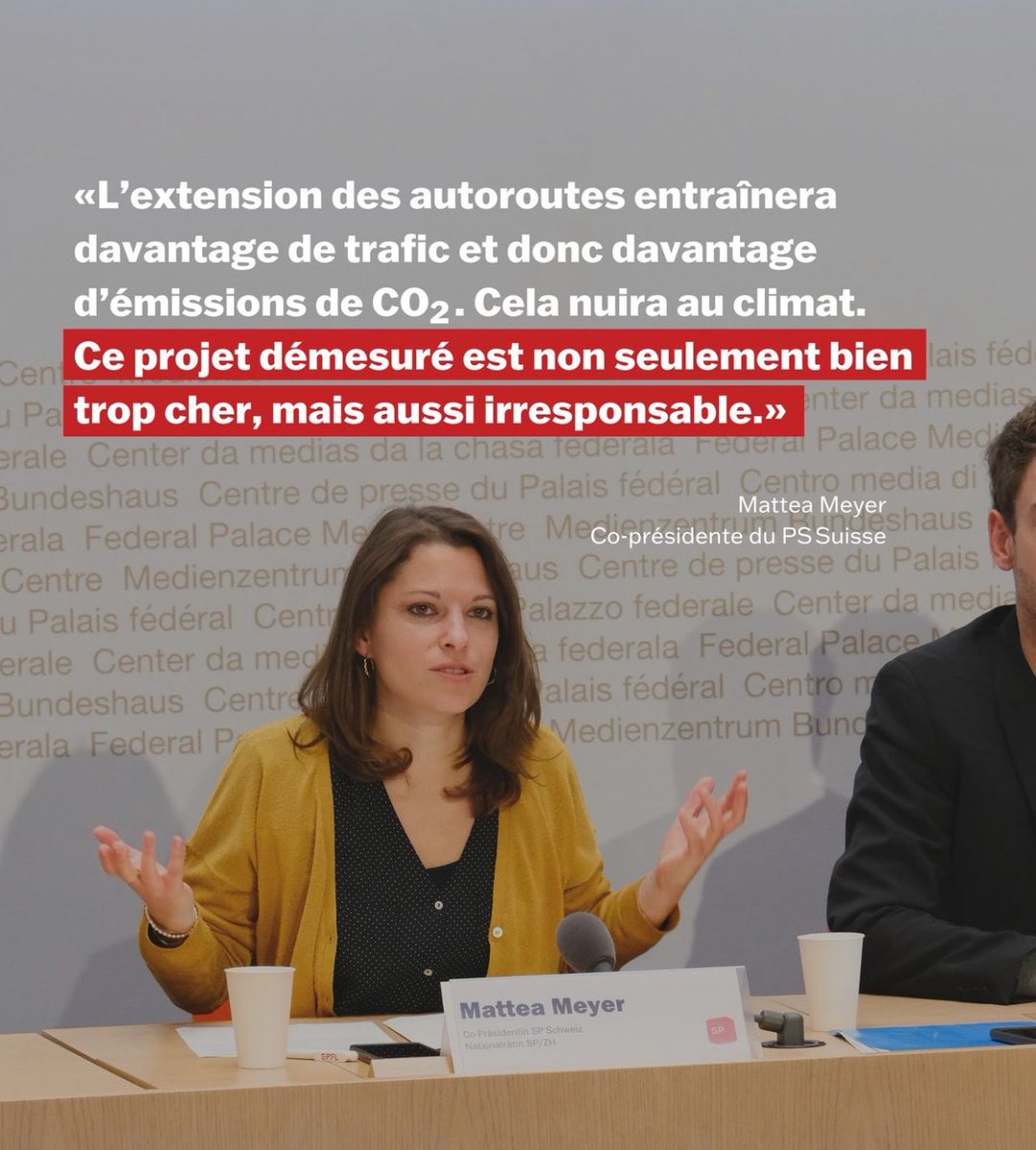 Aujourd’hui nous avons présenté les arguments pour un NON le 24.11 au gaspillage de plus de CHF 5.3 milliards! Il faut investir là où ça fonctionne, pas là où ça aggrave une situation déjà difficile!

Avec <a href="/ATE_Suisse/">ATE Suisse</a>, <a href="/ActifTrafic/">actif-trafiC</a>, <a href="/LesVertsSuisses/">Les VERT·E·S suisses</a>, <a href="/PSSuisse/">PS Suisse</a> et <a href="/vertliberaux/">Vert'libéraux Suisse</a>