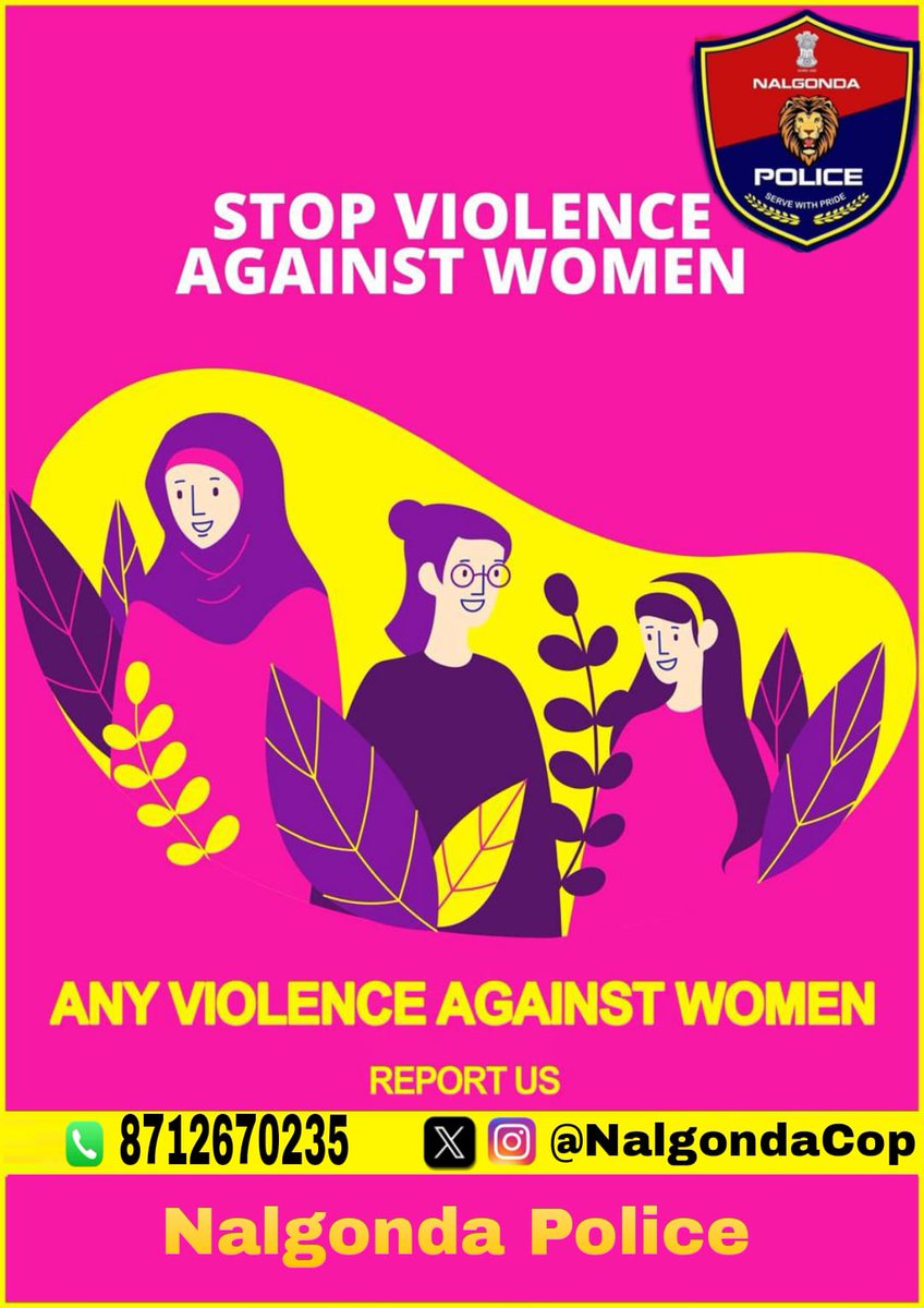 nalgondasheteam's tweet image. "మీ భద్రత 
మా భాధ్యత 
మీ రక్షణ మా ధ్యేయం 
మీ సంక్షేమం మా సంతోషం"
She Police Nalgonda Dist.
@Shikhagoel_IPS @NalgondaCop @tg_womensafety #State_police
 #sheteams