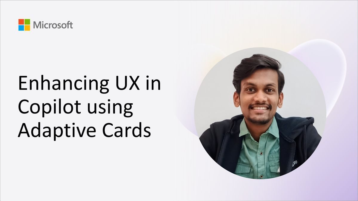 Vesa Juvonen (@vesajuvonen) on Twitter photo 💡 Learn how to enhance UX in Copilot using Adaptive Cards
Join <a href="/sandeep_angara/">Sandeep Angara</a> as he demonstrates how to improve user interactions and visual appeal in Copilot Studio!
👉 Watch the video here → youtu.be/Pu8R4s3_uwg
#Microsoft365Dev #PowerPlatform #AdaptiveCards 💡 Learn how to enhance UX in Copilot using Adaptive Cards
Join <a href="/sandeep_angara/">Sandeep Angara</a> as he demonstrates how to improve user interactions and visual appeal in Copilot Studio!
👉 Watch the video here → youtu.be/Pu8R4s3_uwg
#Microsoft365Dev #PowerPlatform #AdaptiveCards
