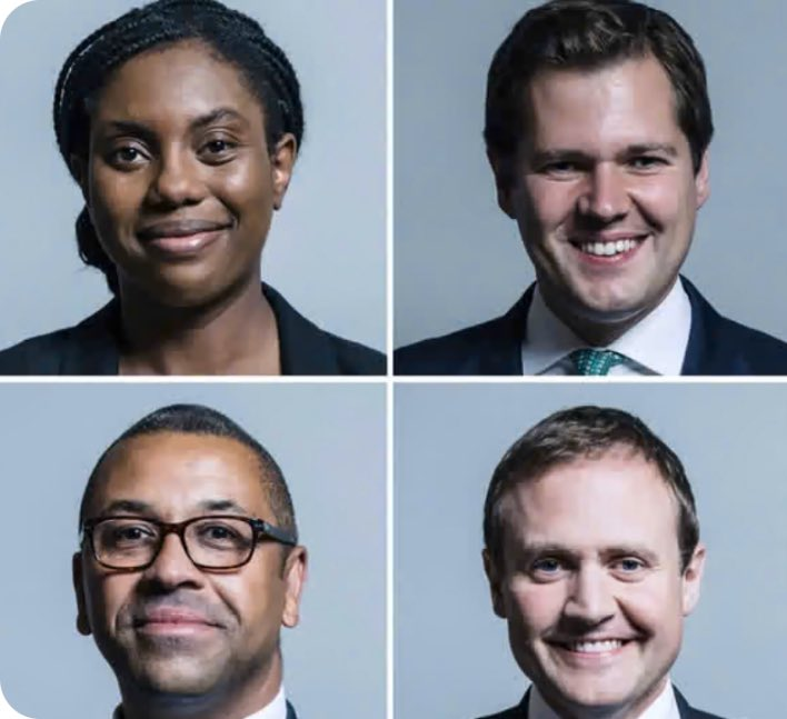 archer_rs's tweet photo. I cannot be the only person to find it utterly astonishing that the UK Conservative Party, the party of Churchill, Thatcher, Macmillion, Baldwin and Disraeli can find no better than these four to be its future leader. https://t.co/NVGirST4n3