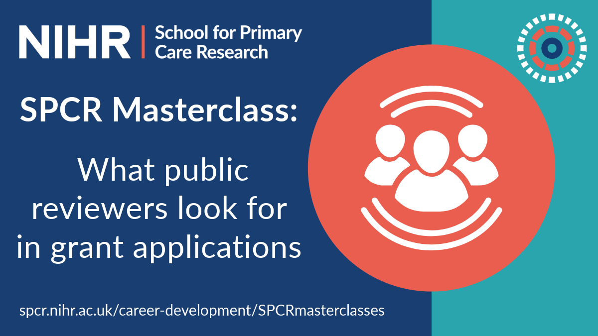 NIHR School for Primary Care Research (@nihrspcr) on Twitter photo Two <a href="/NIHRSPCR/">NIHR School for Primary Care Research</a> masterclasses on grant applications! Get insights from public reviewers on writing a Plain English Summary (2 Oct, 2-3pm TODAY) & Public Involvement Section (16 Oct, 2-3pm). Register for one or both: forms.office.com/e/kHnjxy1Bpg #GrantWriting #earlycareerresearchers Two <a href="/NIHRSPCR/">NIHR School for Primary Care Research</a> masterclasses on grant applications! Get insights from public reviewers on writing a Plain English Summary (2 Oct, 2-3pm TODAY) & Public Involvement Section (16 Oct, 2-3pm). Register for one or both: forms.office.com/e/kHnjxy1Bpg #GrantWriting #earlycareerresearchers