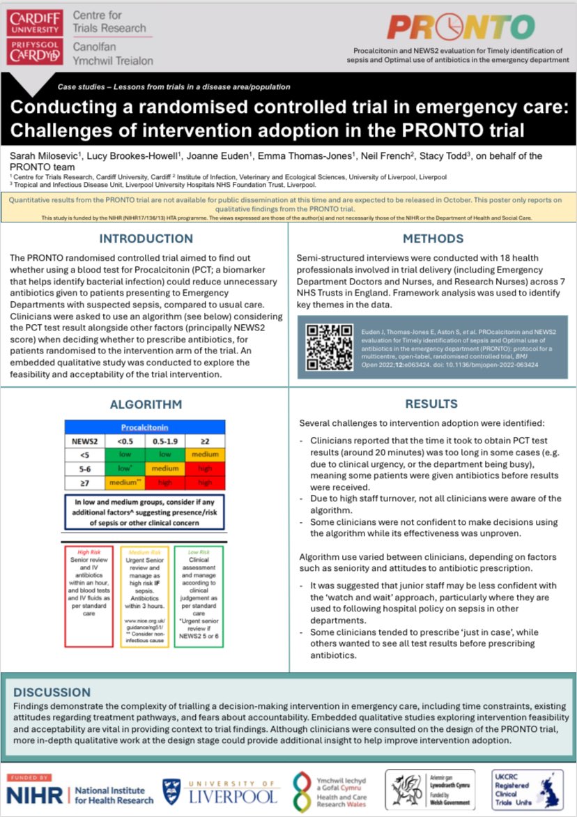Dr Joanne Euden (@dr_joanneeuden) on Twitter photo Will be with <a href="/LBrookesHowell/">Lucy Brookes-Howell</a> today at #ICTMC2024 presenting some qualitative findings on the challenges of intervention adoption and challenges of recruitment and consent (RWPC) from <a href="/Pronto_Trial/">PRONTO Trial</a>.
<a href="/CTRCardiffUni/">CTRCardiffUni</a> <a href="/NIHRresearch/">National Institute for Health and Care Research</a> <a href="/ResearchWales/">Health and Care Research Wales</a> @ictmc2024 Will be with <a href="/LBrookesHowell/">Lucy Brookes-Howell</a> today at #ICTMC2024 presenting some qualitative findings on the challenges of intervention adoption and challenges of recruitment and consent (RWPC) from <a href="/Pronto_Trial/">PRONTO Trial</a>.
<a href="/CTRCardiffUni/">CTRCardiffUni</a> <a href="/NIHRresearch/">National Institute for Health and Care Research</a> <a href="/ResearchWales/">Health and Care Research Wales</a> @ictmc2024