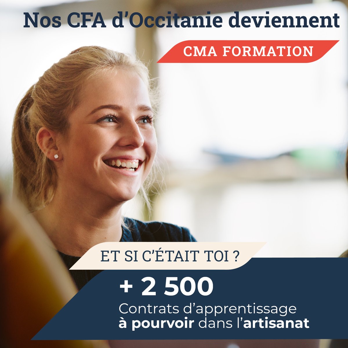 CMA_Gers's tweet photo. 📢 Journée Dernières Offres - Mercredi 9 octobre 🗓️
💼 + 200 contrats d'apprentissage à pourvoir !
Venez découvrir nos formations gratuites et rémunérées. 🚀
📅 9 octobre de 13h30 à 17h30 |
 CMA Formation Pavie
#Artisanat #Apprentissage #Formation #CMAFormation #Occitanie https://t.co/fOfohUr46k