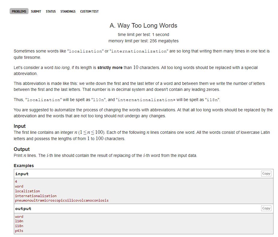 doannathan1's tweet image. DAY 2 - Way Too Long Words ✅:

The task aims to abbreviate lengthy words by keeping only the first and last letters while indicating the number of characters in between, creating efficient abbreviated versions. #EfficientProcessing #WordAbbreviation.